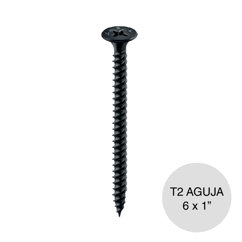 Tornillo autoperforante Tel-Dry T2 punta aguja 6 x 1"