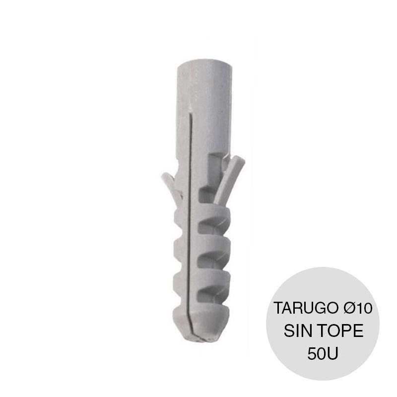 Taco tarugo nylon comun sin tope ø 10mm pack x 50u