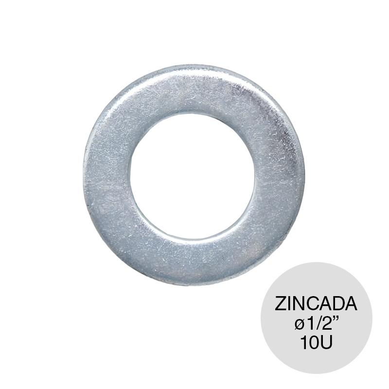 Arandela plana acero zincado ø 1/2" blister x 10u