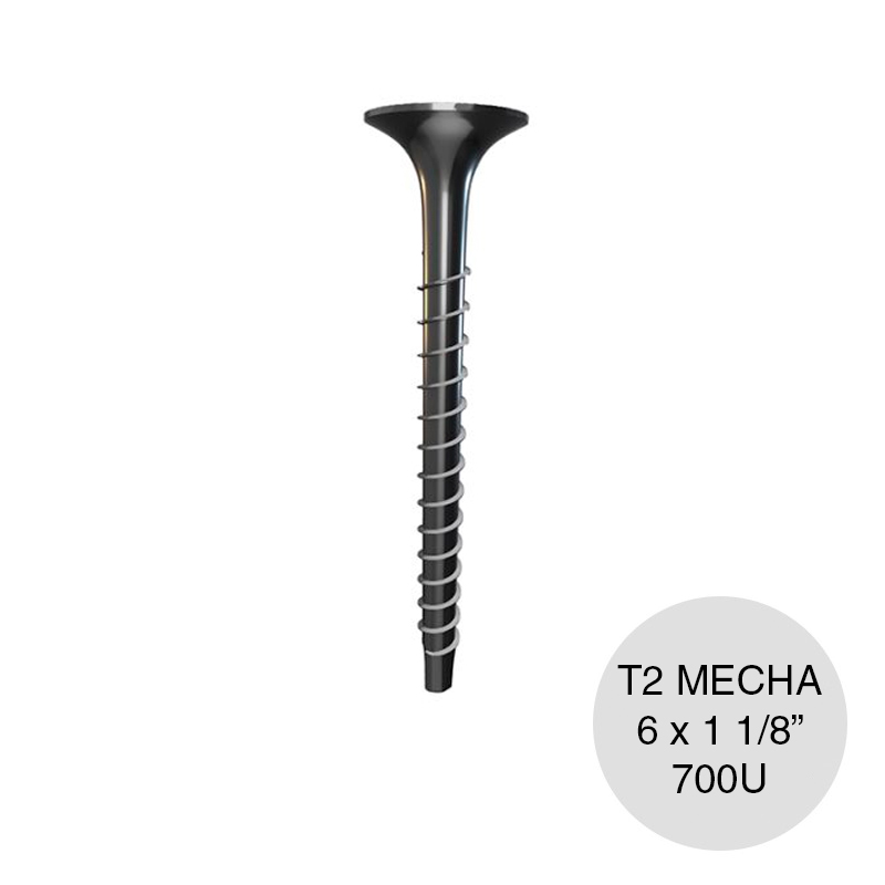 Tornillo autoperforante Tel-Dry T2 punta mecha negro 6 x 1 1/8" caja x 700u