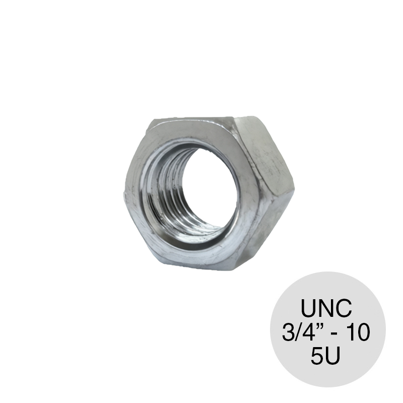 Tuerca hexagonal UNC Paso 10 acero zincado 3/4" blister x 5u