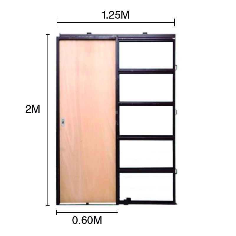 Puerta interior embutir 60 MDF marco chapa Construccion en seco 600mm x 2m