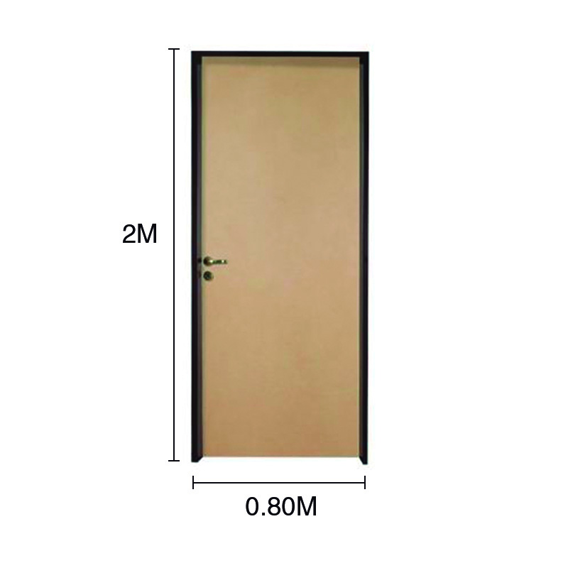 Puerta interior derecha 80 MDF marco chapa Construccion en seco 800mm x 2m