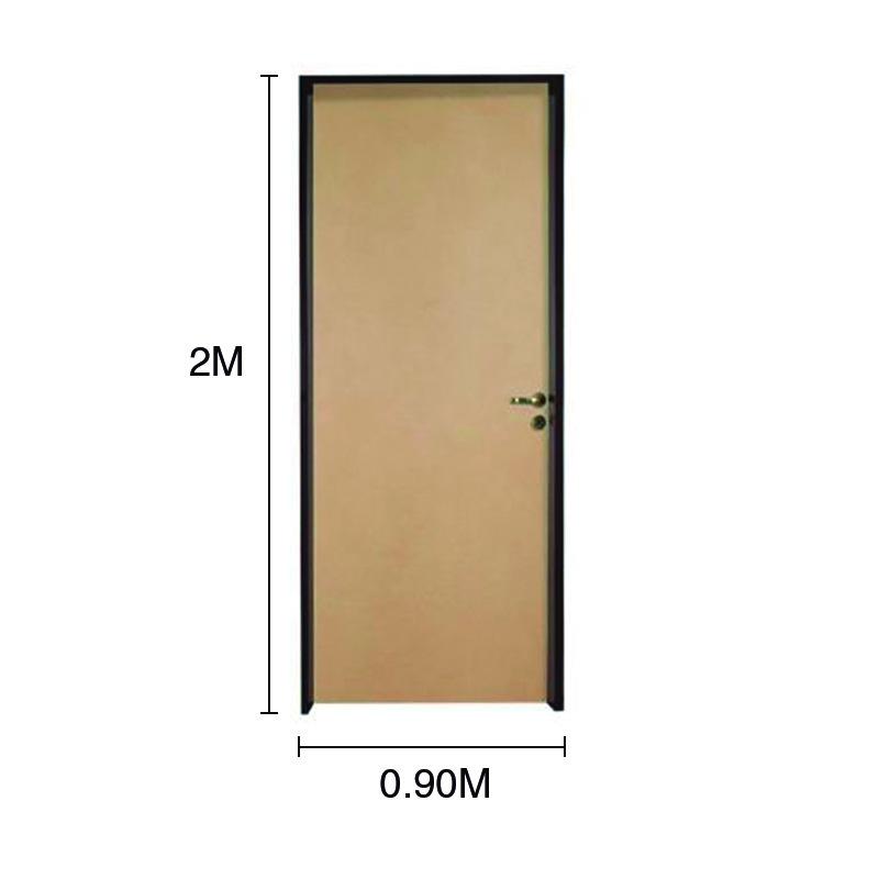 Puerta interior izquierda 90 MDF marco chapa Construccion en seco 900mm x 2m