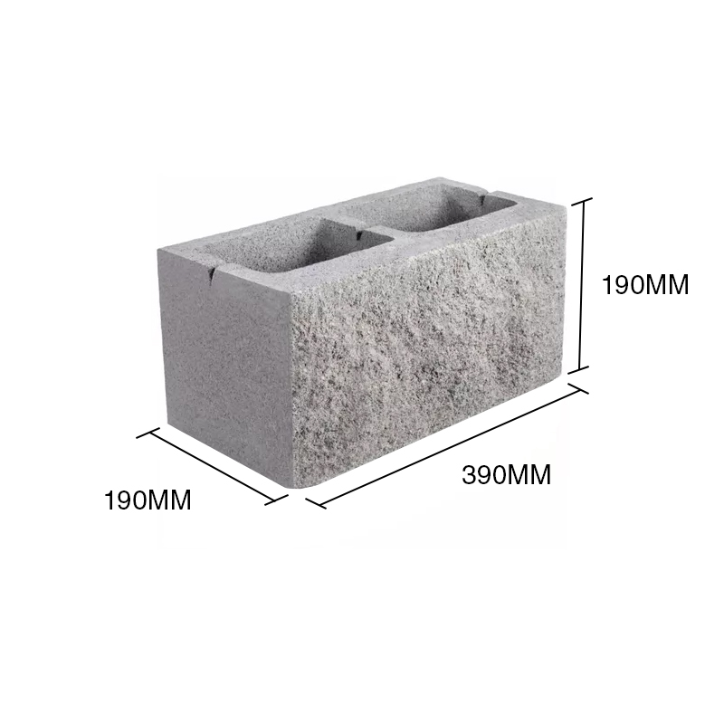 Bloque T20 hormigon simil piedra 190mm x 190mm x 390mm