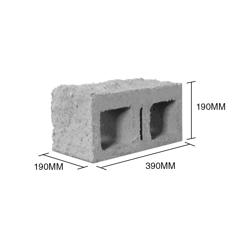 Bloque T20 esquinero hormigon simil piedra 190mm x 190mm x 390mm