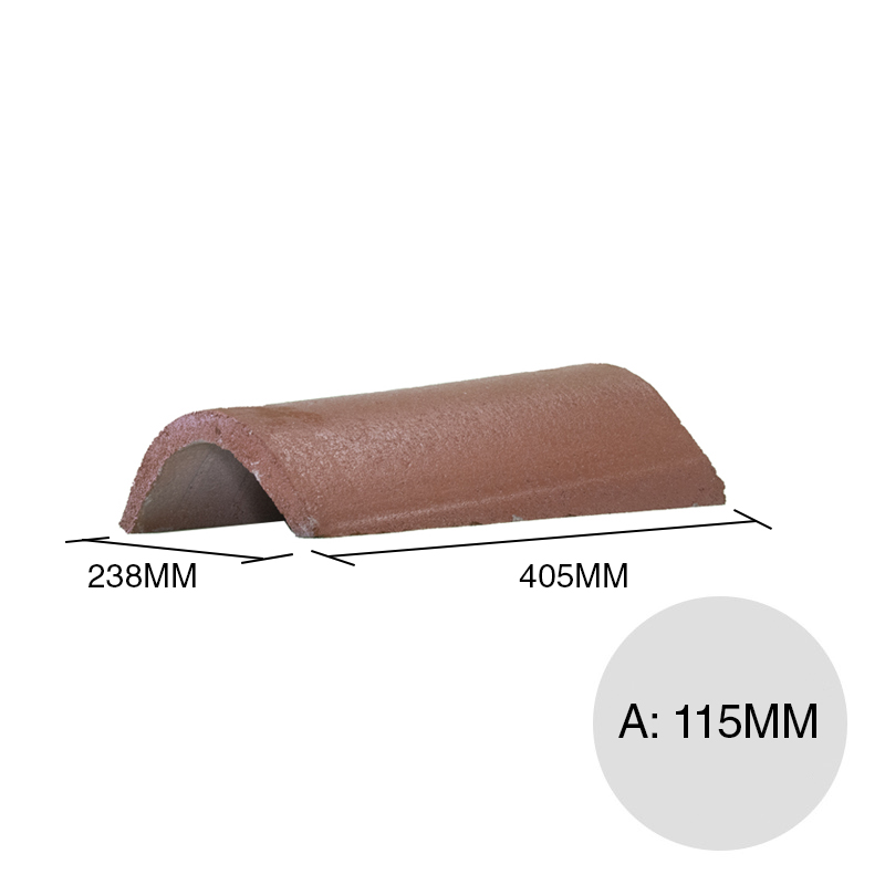 Cumbrera cementicia Tejalite terracota 115mm x 238mm x 405mm