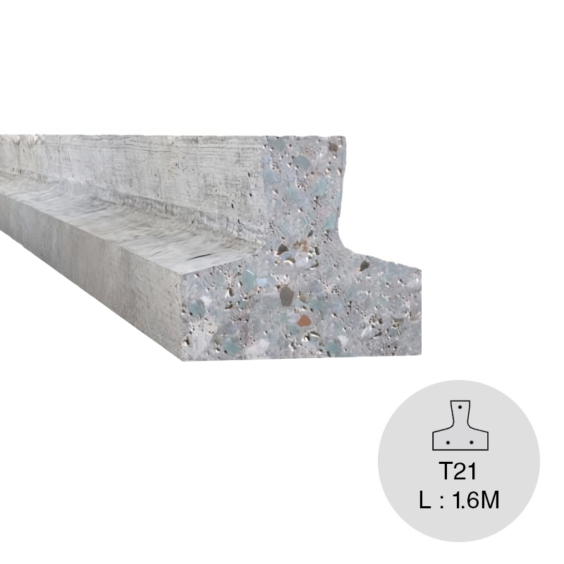 Vigueta pretensada T21 losa hormigon x 1.6m