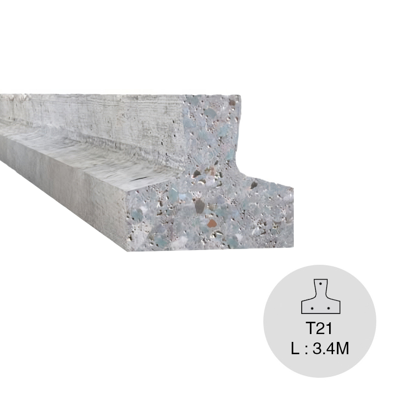 Vigueta pretensada T21 losa hormigon x 3.4m