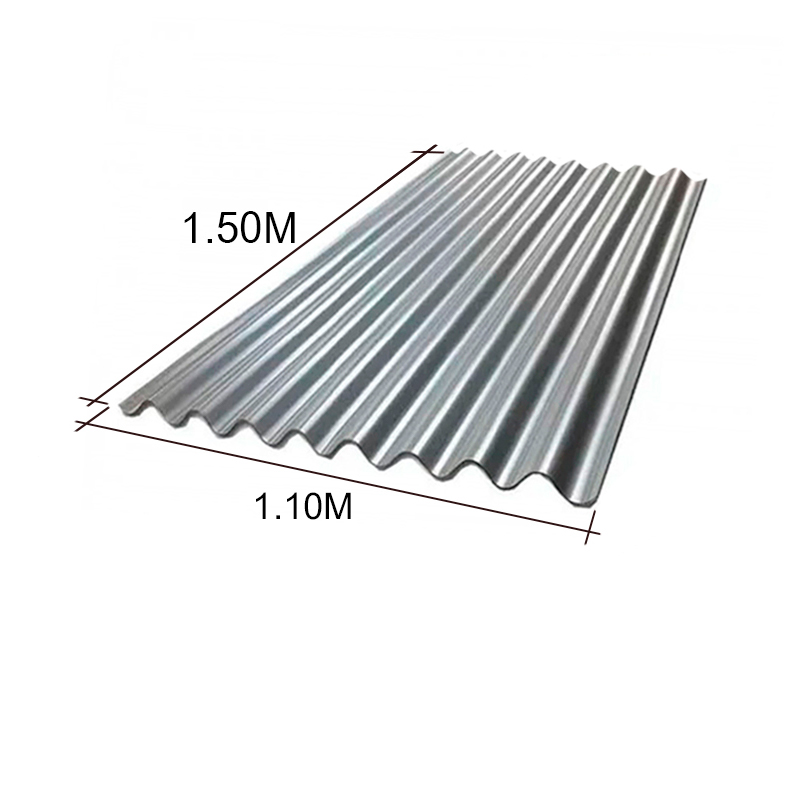 Chapa sinusoidal acanalada galvanizada techos C25 1.5m x 1.1m x 0.5mm