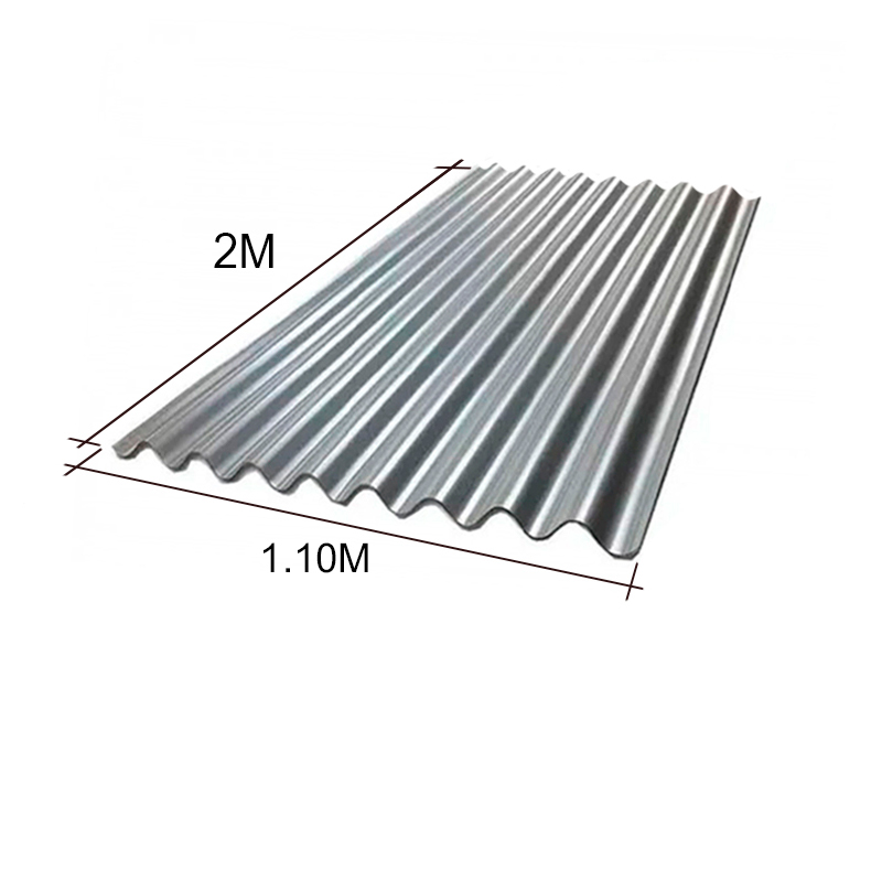 Chapa sinusoidal acanalada galvanizada techos C25 2m x 1.1m x 0.5mm