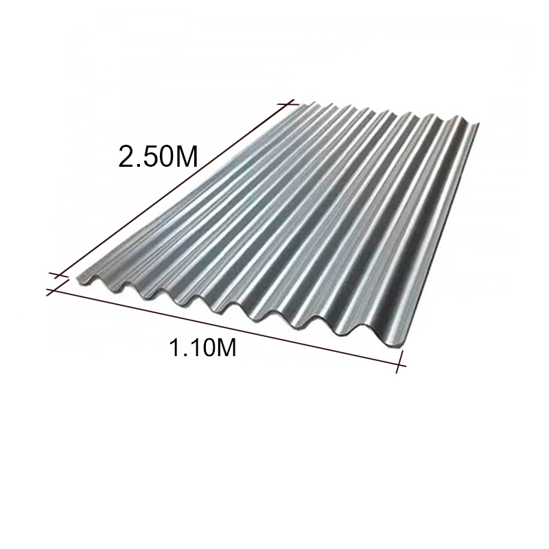 Chapa sinusoidal acanalada galvanizada techos C25 2.5m x 1.1m x 0.5mm
