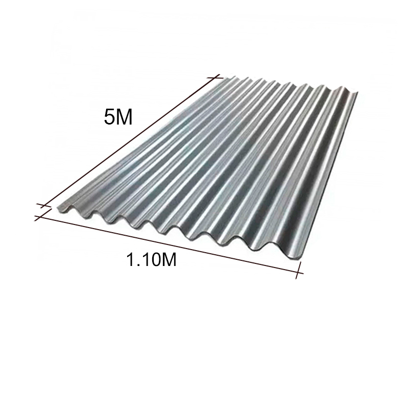 Chapa sinusoidal acanalada galvanizada techos C25 5m x 1.1m x 0.5mm