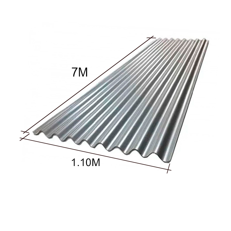 Chapa sinusoidal acanalada galvanizada techos C25 7m x 1.1m x 0.5mm