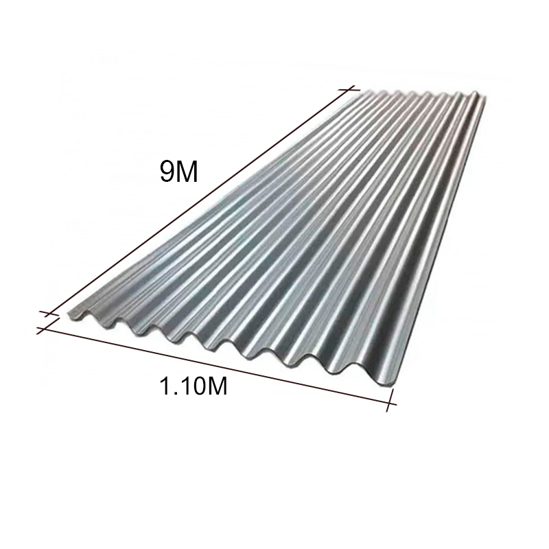 Chapa sinusoidal acanalada galvanizada techos C25 9m x 1.1m x 0.5mm