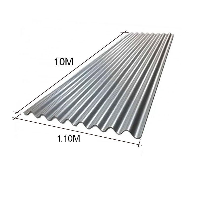 Chapa sinusoidal acanalada galvanizada techos C25 10m x 1.1m x 0.5mm