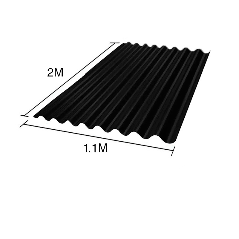Chapa sinusoidal acanalada galvanizada techos C25 prepintada negro 2m x 1.1m x 0.5mm