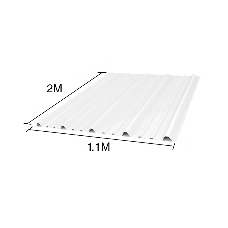 Chapa trapezoidal galvanizada T1010 techos C25 prepintada blanco 2m x 1.1m x 0.5mm