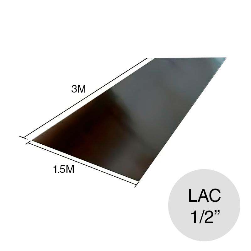 Chapa lisa LAC 1/2" 12.5mm x 1.5m x 3m