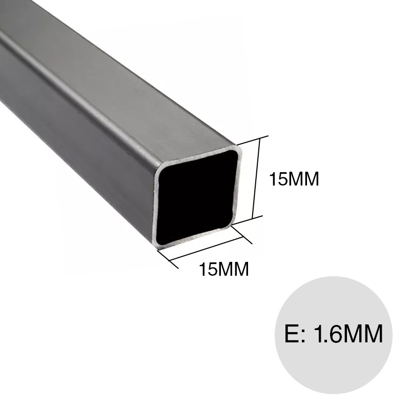 Caño cuadrado estructural 15mm x 15mm x 1.6mm x 6m