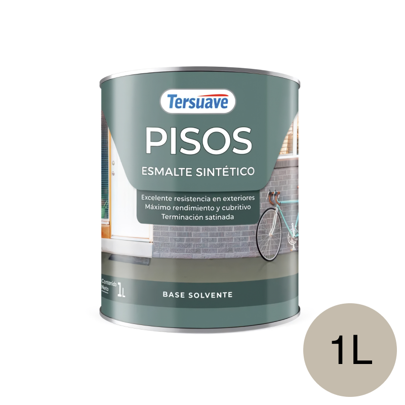 Pisos Esmalte Sintetico Gris Semimate 1L