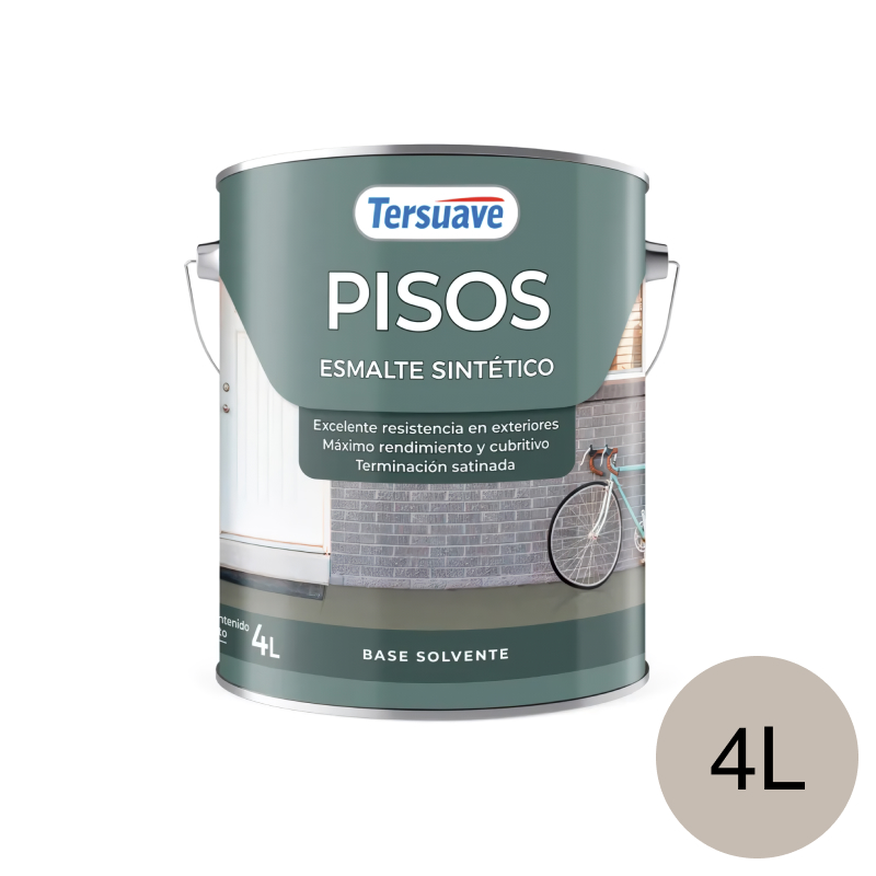 Pisos Esmalte Sintetico Gris Semimate 4L