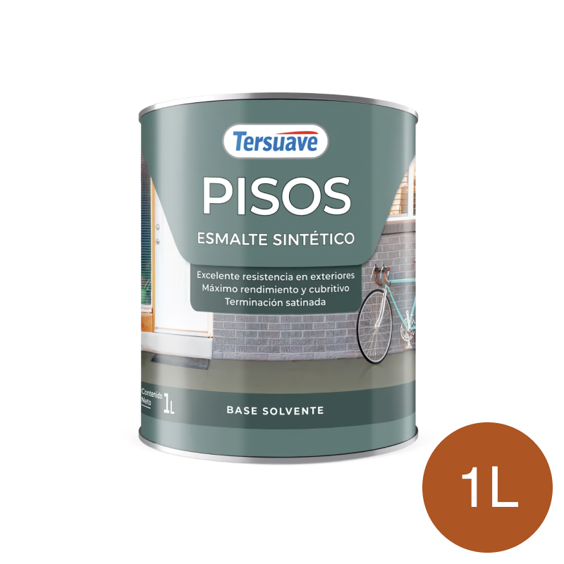 Pisos Esmalte Sintetico Roble Semimate 1L