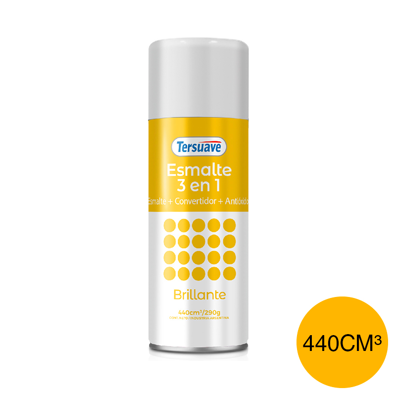 Aerosol Esmalte Sintetico Convertidor Antioxido Brillante Tersuave Amarillo 440cc