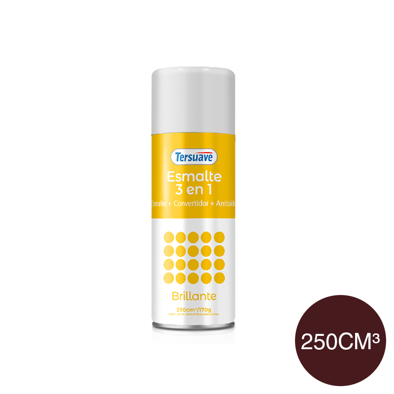 Aerosol Esmalte Sintetico Convertidor Antioxido Brillante Tersuave Marron 250cc