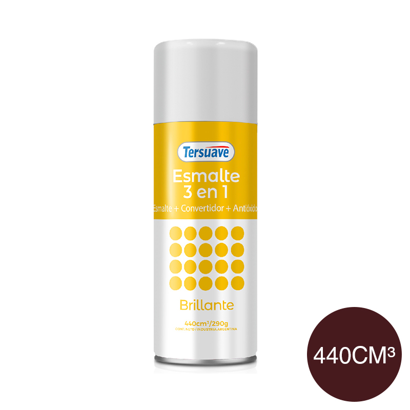 Aerosol Esmalte Sintetico Convertidor Antioxido Brillante Tersuave Marron 440cc