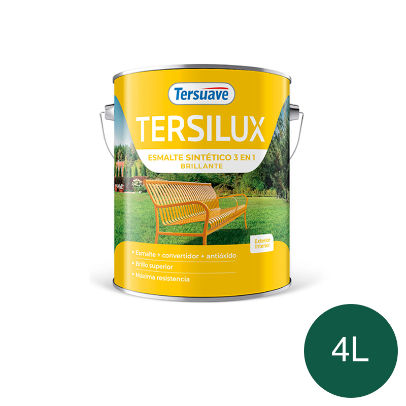 Esmalte Sintetico Brillante Convertidor Antioxido Tersuave Verde Ingles 4L