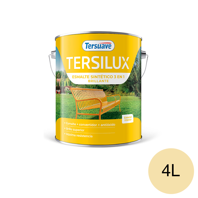 Esmalte Sintetico Brillante Convertidor Antioxido Tersuave Marfil Seda 4L