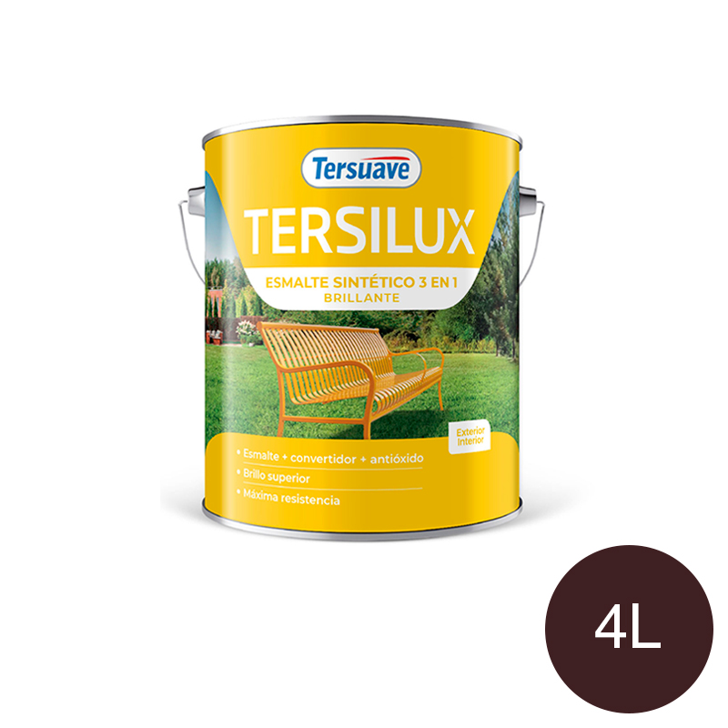 Esmalte Sintetico Brillante Convertidor Antioxido Tersuave Marron 4L