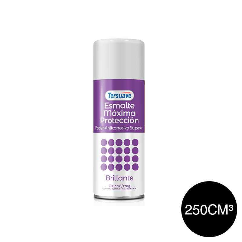 Aerosol Esmalte Convertidor Doble Accion Superpremium Tersuave Negro Brillante 250cc