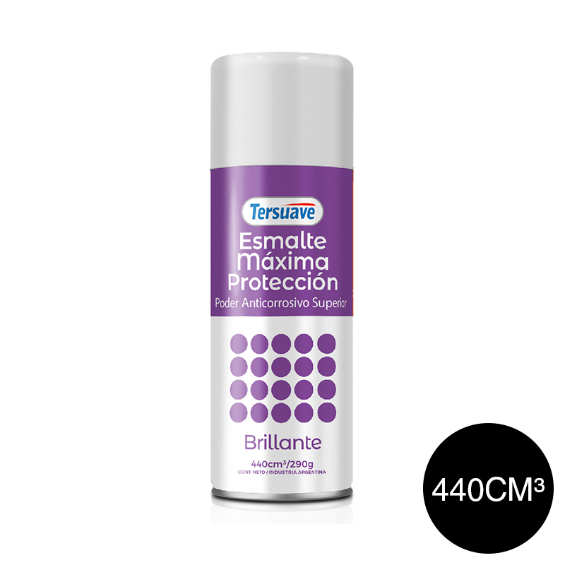 Aerosol Esmalte Convertidor Doble Accion Superpremium Tersuave Negro Brillante 440cc