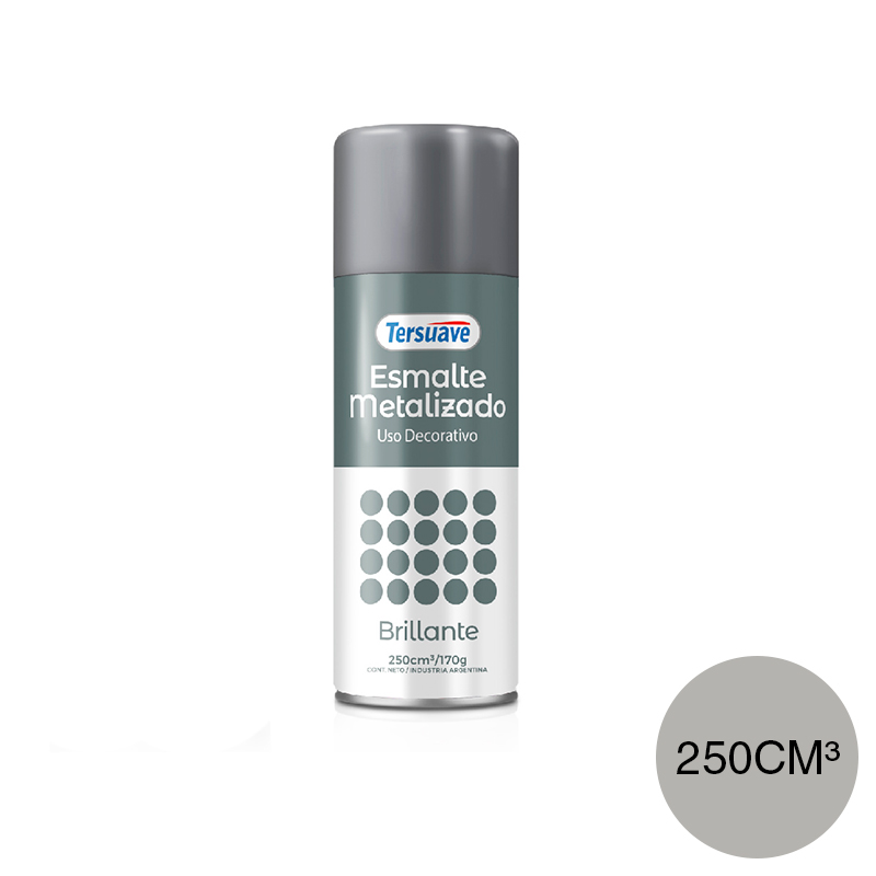 Aerosol Esmalte Sintetico Metalizado Tersuave Plata Brillante 250cc
