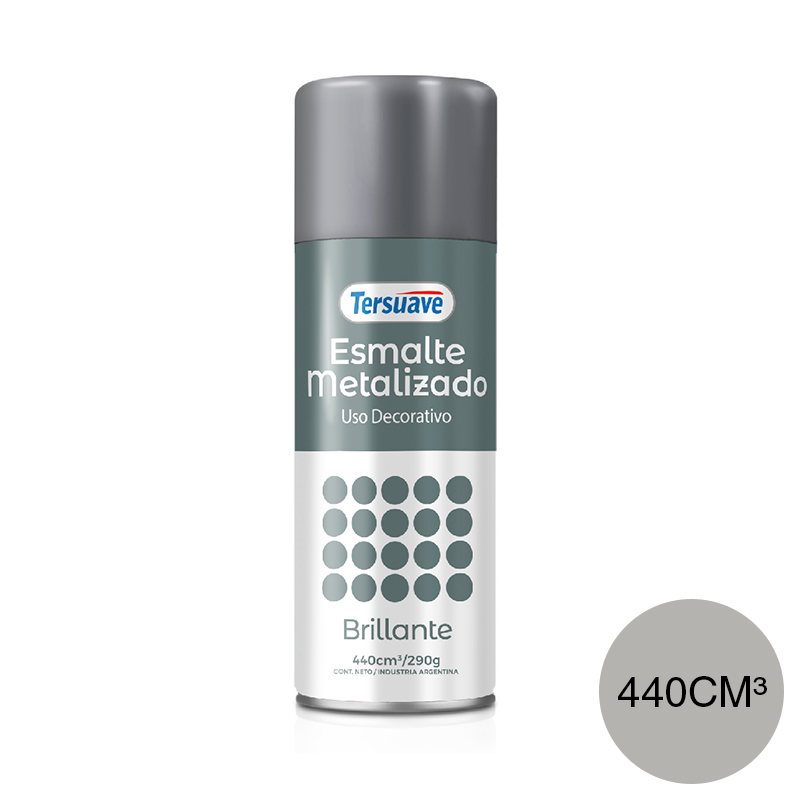 Aerosol Esmalte Sintetico Metalizado Tersuave Plata Brillante 440cc
