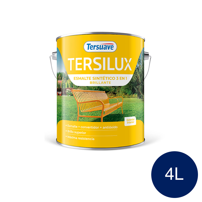 Esmalte Sintetico Brillante Convertidor Antioxido Tersuave Azul 4L