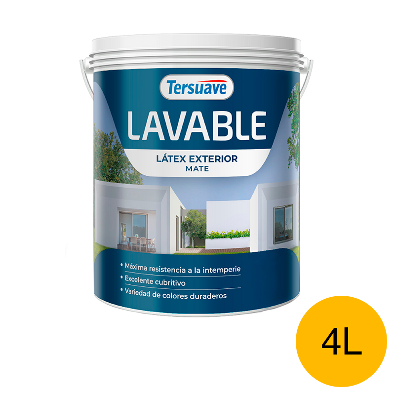 Pintura Latex Exterior Lavable Tersuave Amarillo Mate 4L