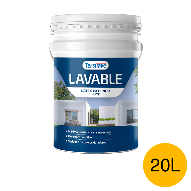 Pintura Latex Exterior Lavable Tersuave Amarillo Mate 20L