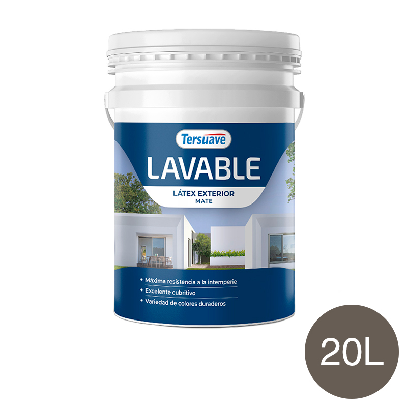Pintura Latex Exterior Lavable Tersuave Gris Cemento Mate 20L