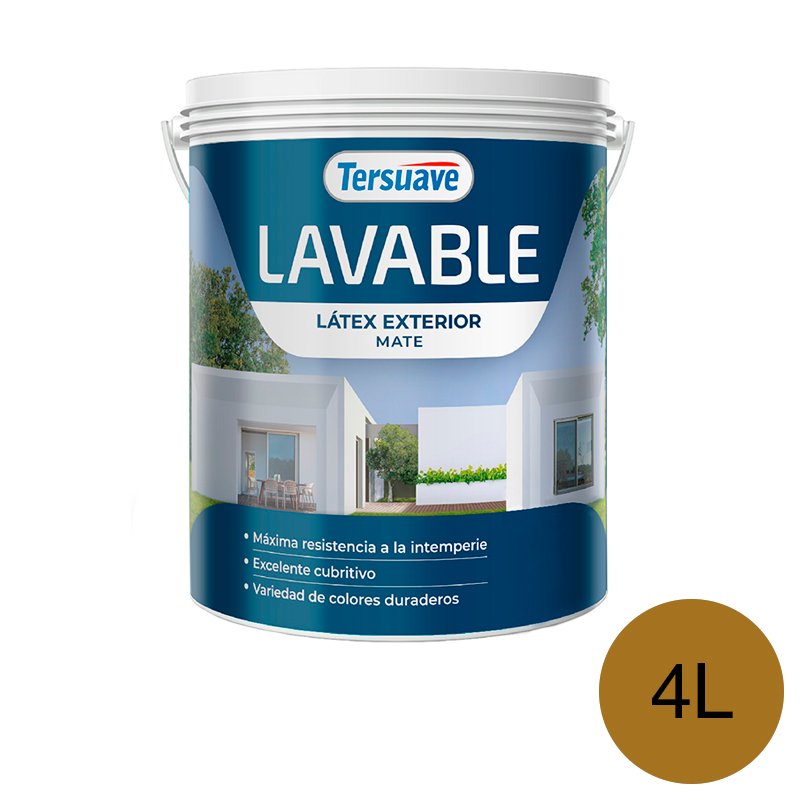 Pintura Latex Exterior Lavable Tersuave Ocre Mate 4L