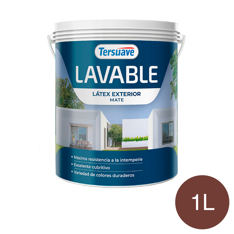 Pintura Latex Exterior Lavable Tersuave Rojo Borgoña Mate 1L