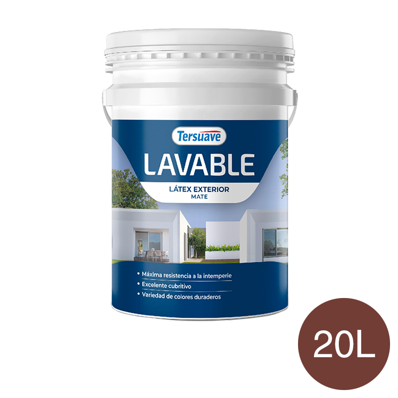 Pintura Latex Exterior Lavable Tersuave Rojo Borgoña Mate 20L