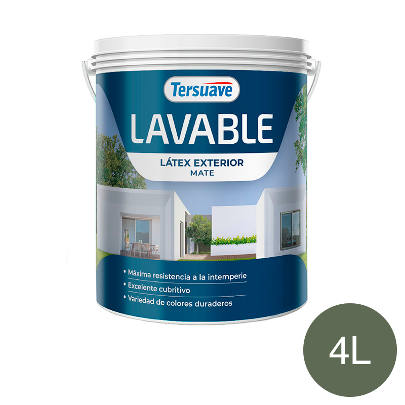 Pintura Latex Exterior Lavable Tersuave Verde Safari Mate 4L