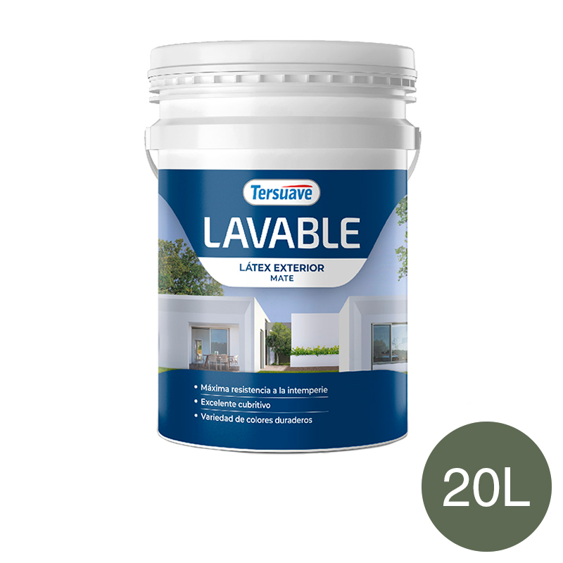 Pintura Latex Exterior Lavable Tersuave Verde Safari Mate 20L