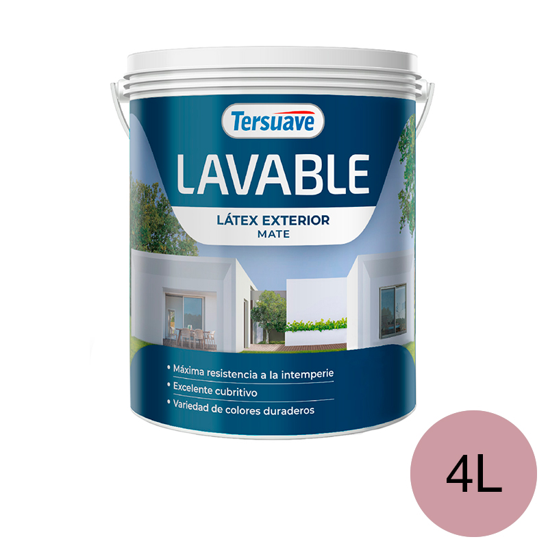 Pintura Latex Exterior Lavable Tersuave Rosa Viejo Mate 4L