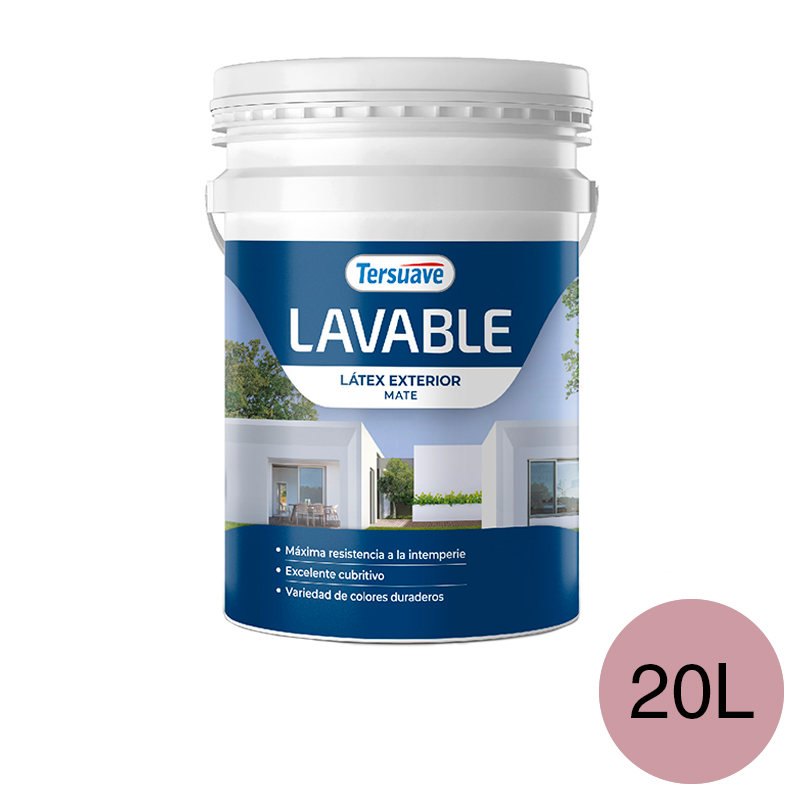 Pintura Latex Exterior Lavable Tersuave Rosa Viejo Mate 20L