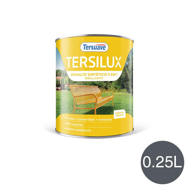 Esmalte Sintetico Brillante Convertidor Antioxido Tersuave Gris Oscuro 250ml