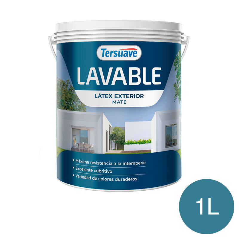Pintura Latex Exterior Lavable Tersuave Azul Cielo Mate 1L